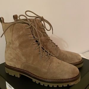 Vince Tan Lace Up Boots